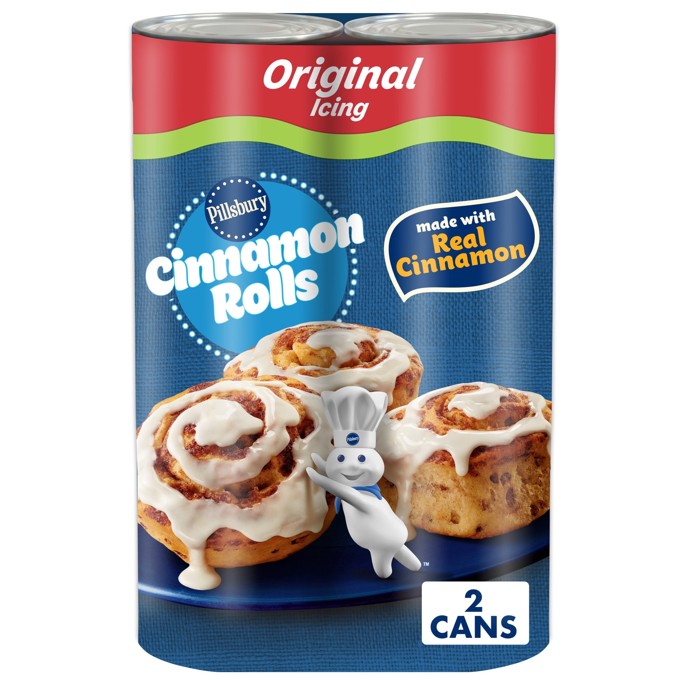 Pillsbury Cinnamon Rolls, Original Icing, 16 Rolls, Value 2-Pack, 24.8 oz