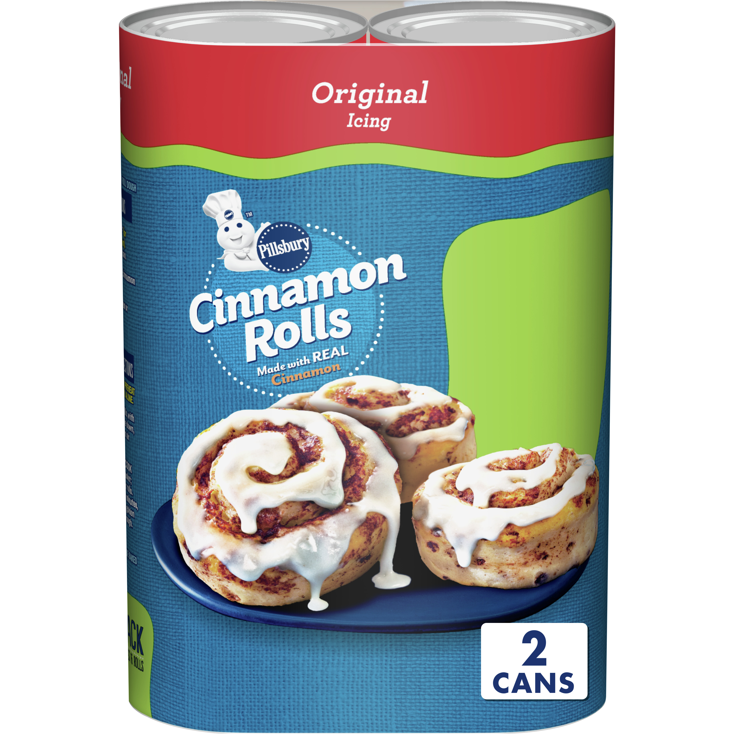 Pillsbury Cinnamon Rolls with Cream Cheese Icing, Canned Pastry Dough