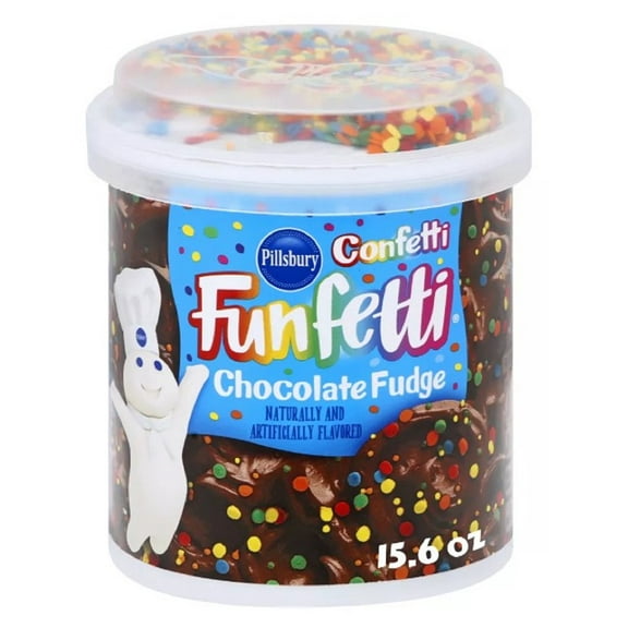 Pillsbury Confetti Funfetti Chocolate Fudge Frosting (Pack of 18)