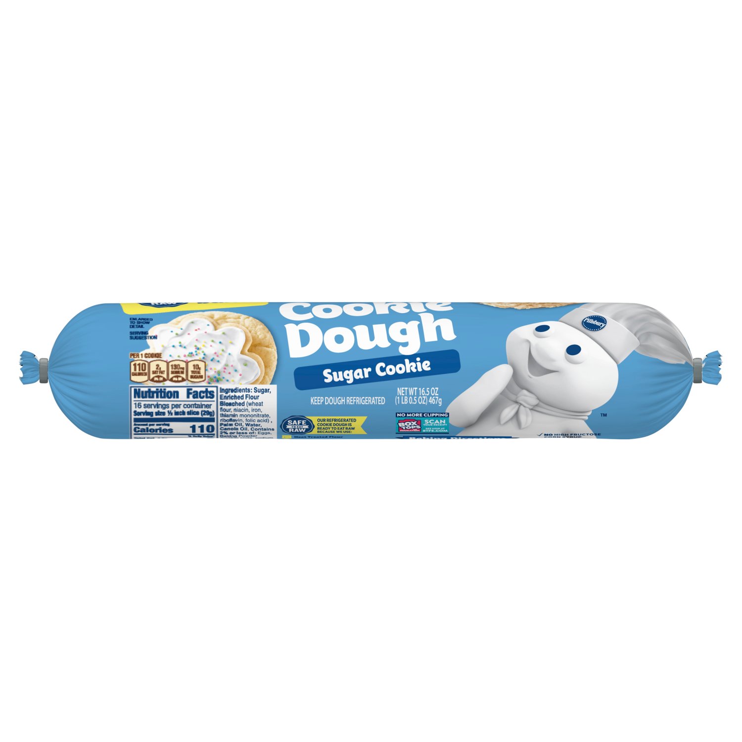 Pillsbury Cookies Refrigerated Sugar Cookies 16.5 Oz Package May Vary 