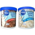 thumbnail image 1 of Pillsbury Creamy Supreme Sugar Free Vanilla and Chocolate Fudge Frosting, Sweetened with Splenda, Gluten Free, One 15 Oz Tub of Each (2 Items), 1 of 5