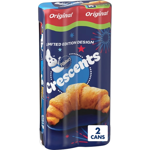 Pillsbury Crescent Rolls, Original Refrigerated Canned Pastry Dough, Value 2-Pack, 16 Rolls, 16 oz
