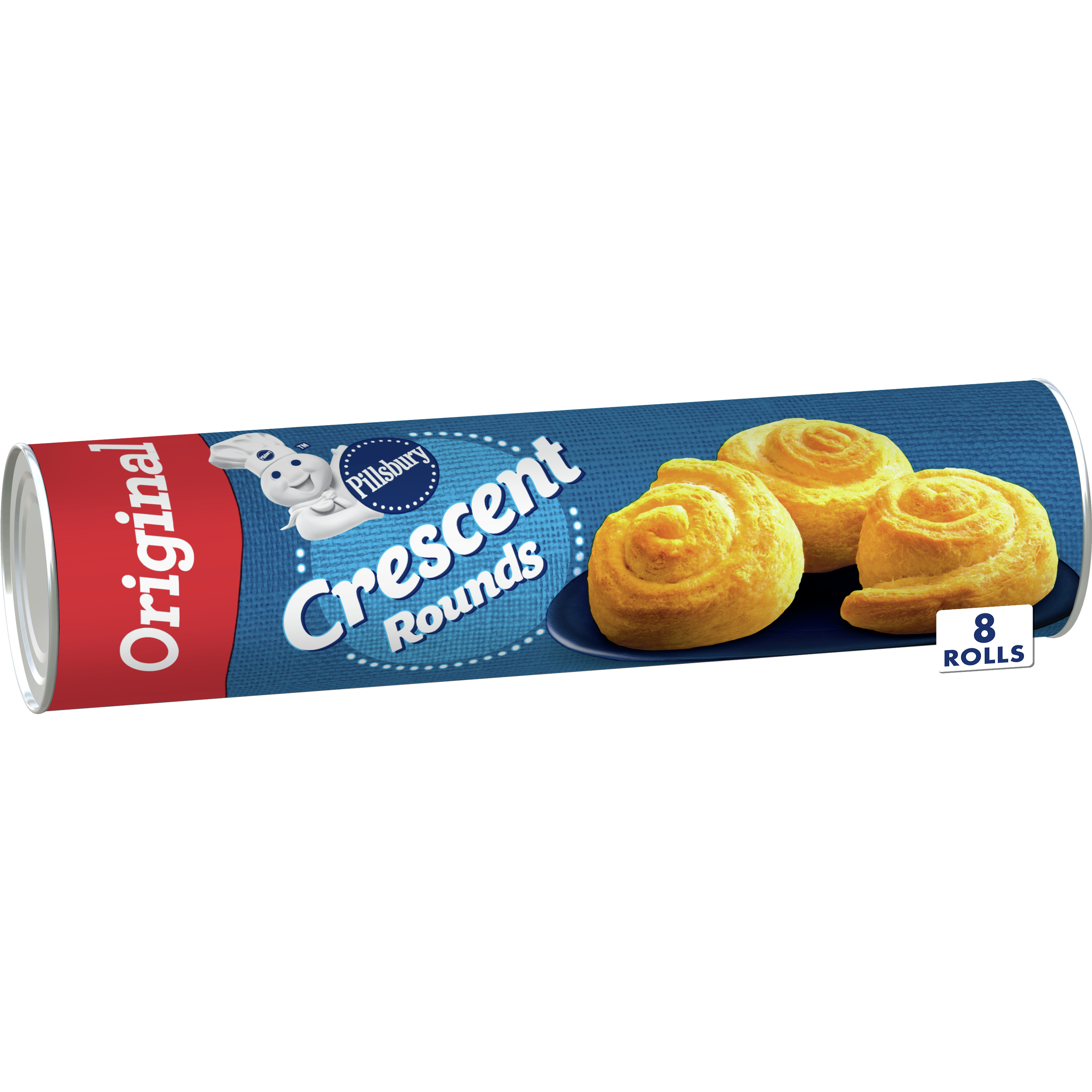 Pillsbury Crescent Rounds, Original Refrigerated Canned Pastry Dough, 8 Rolls, 8 oz