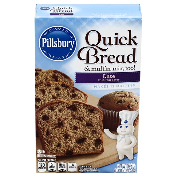 Pillsbury Date Quick Bread GGA1 And Muffin Mix, 16.6-Ounce