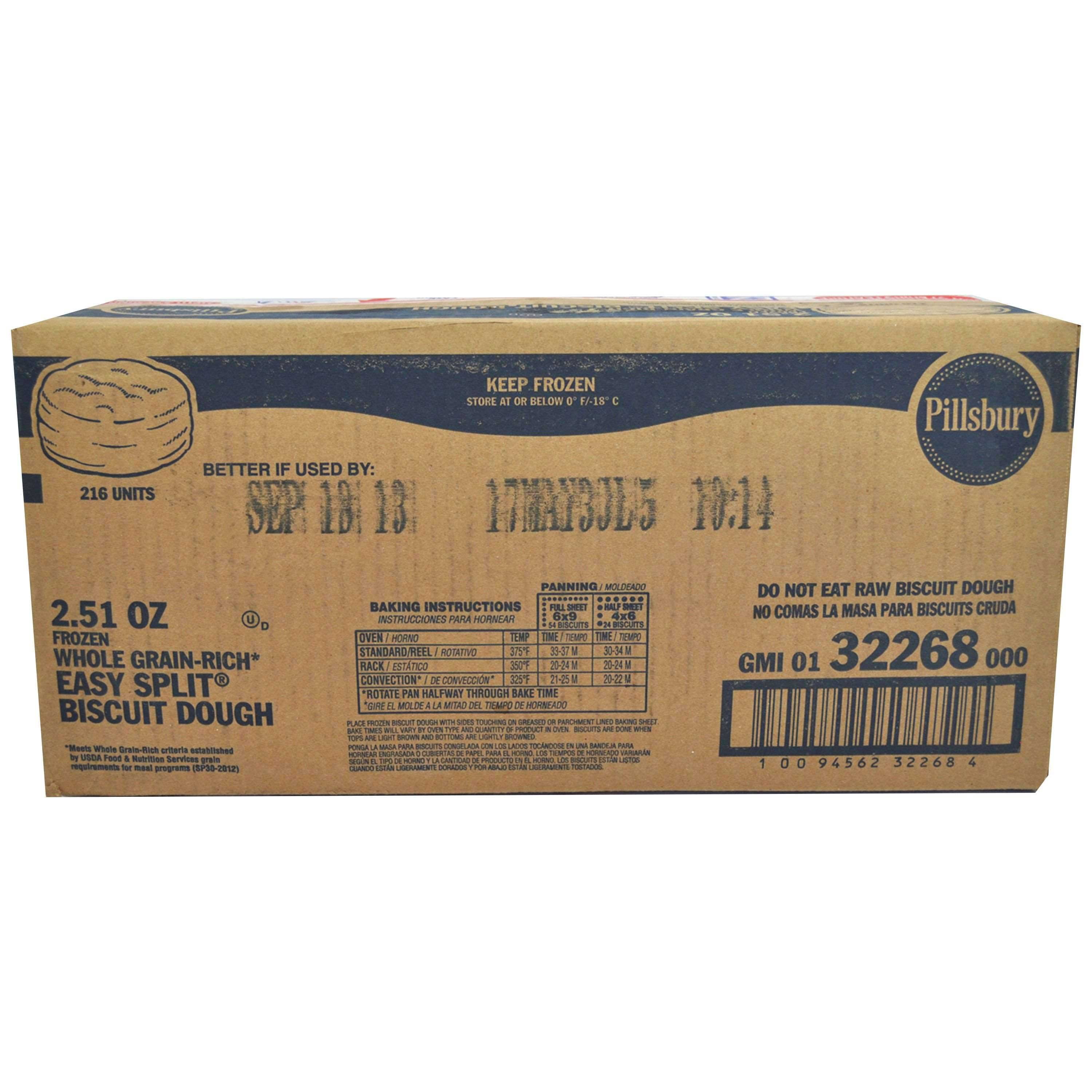 Pillsbury Easy Split Whole Grain Biscuit, 2.51 Ounce -- 216 per Case, Rich Butter