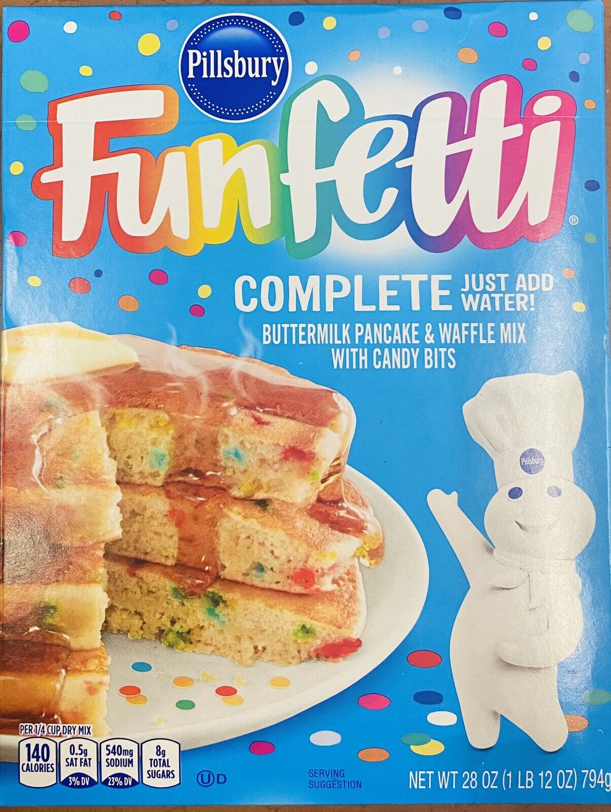 Pillsbury FUNFETTI Complete Buttermilk Pancake & Waffle Mix Candy Bits 28 oz Box - image 1 of 3