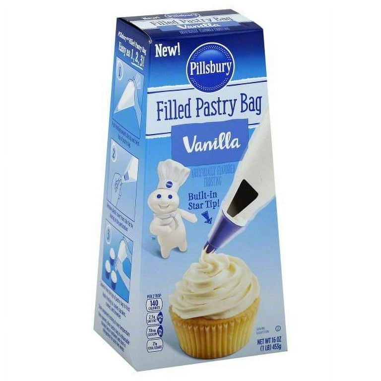 Pillsbury Filled Pastry Bag Vanilla Flavored Frosting, 16-Ounce