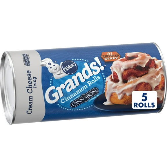 Pillsbury Flaky Grands! Cinnamon Rolls with Cinnabon Cinnamon and Cream Cheese Icing, 5 count