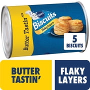 Pillsbury Flaky Layers Butter Tastin' Canned Biscuits, 5 Count, 6 oz