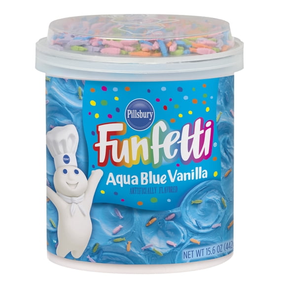 Pillsbury Funfetti Aqua Blue Vanilla Frosting, 15.6 oz Tub