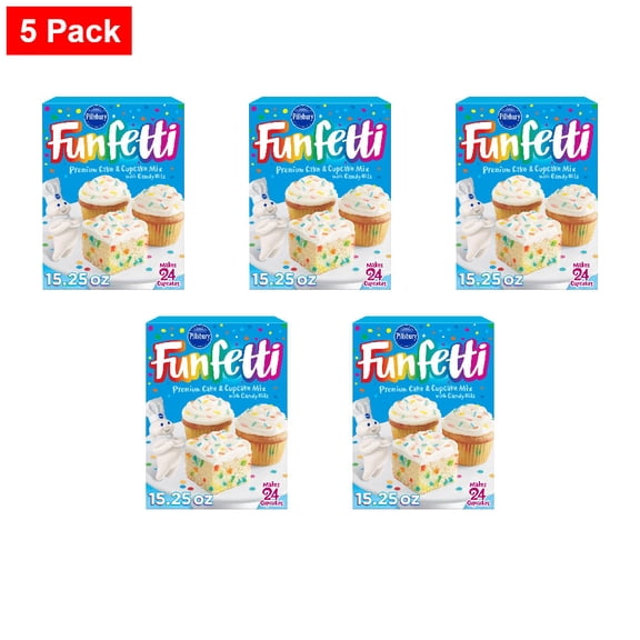 Pillsbury Funfetti Cake Mix with Candy Bits 15.25 oz - 5 Pack