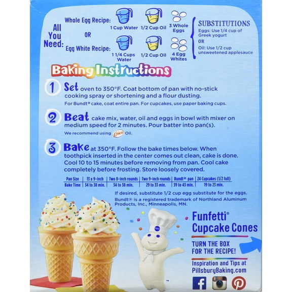Pillsbury Funfetti Cake Mix with Candy Bits (Pack of 48)