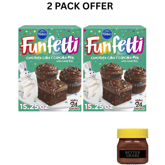 Pillsbury Funfetti Chocolate Cake Mix with Candy Bits, (15.25 oz Box)