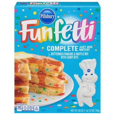 Pillsbury Funfetti Complete Buttermilk Pancake and Waffle Mix, 28 oz Box