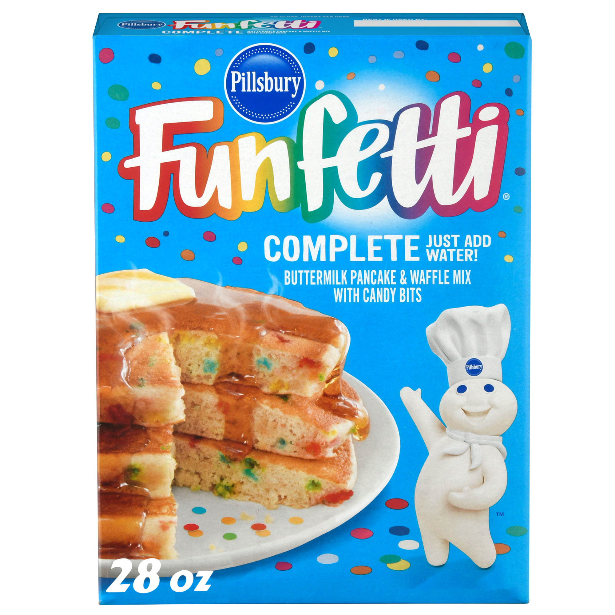 Pillsbury Funfetti Complete Buttermilk Pancake and Waffle Mix, 28 oz Box - image 1 of 8