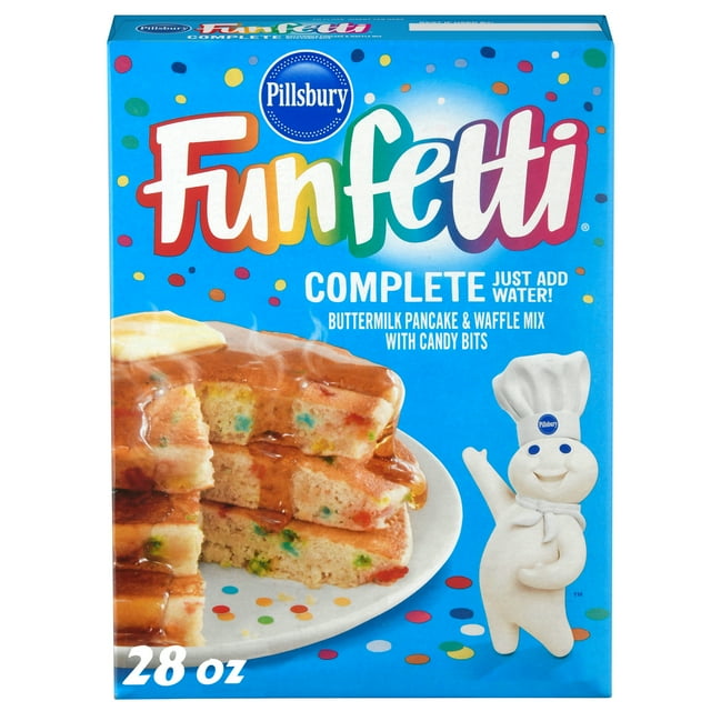 Pillsbury Funfetti Complete Buttermilk Pancake and Waffle Mix, 28 oz Box