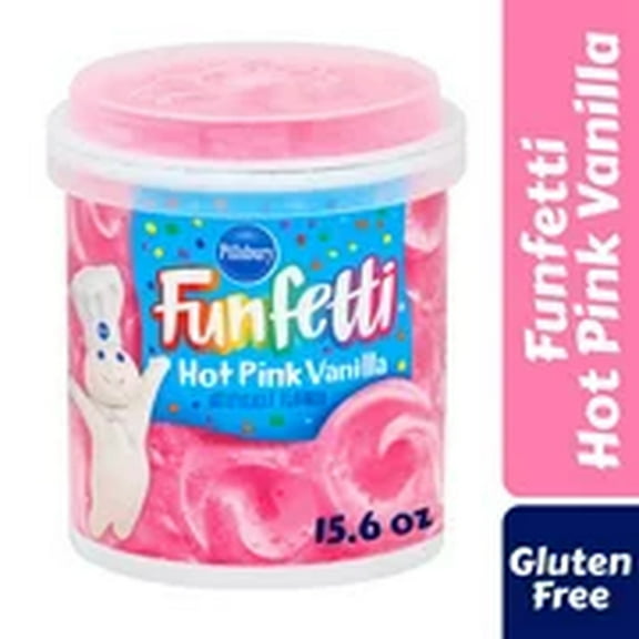 Pillsbury Funfetti Hot Pink Vanilla Frosting (Pack of 16)