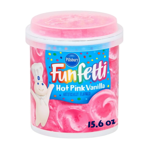 Pack Of 2 Pillsbury Funfetti Hot Pink Vanilla Frosting, 15.6 oz (Package May Vary)