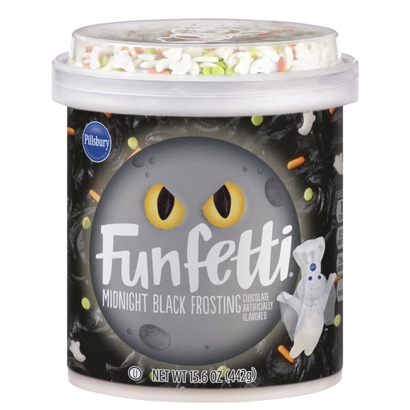 Pillsbury Funfetti Midnight Black Chocolate Frosting, 15.6 Oz Tub