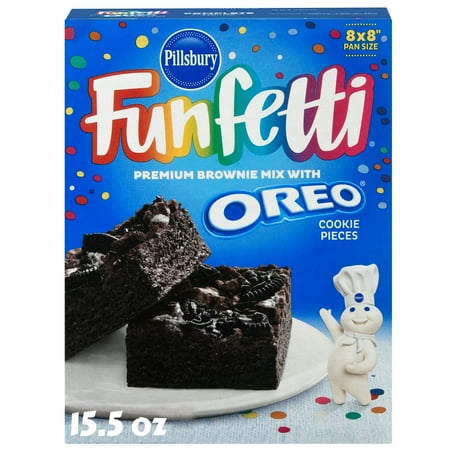 Pillsbury Funfetti Premium Brownie Mix with OREO Cookie Pieces, 15.5 Oz Box