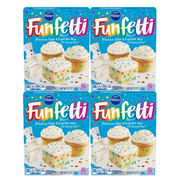 Pillsbury Funfetti Premium Cake & Cupcake Mix, 15.25 oz - Palatize Pack of 4