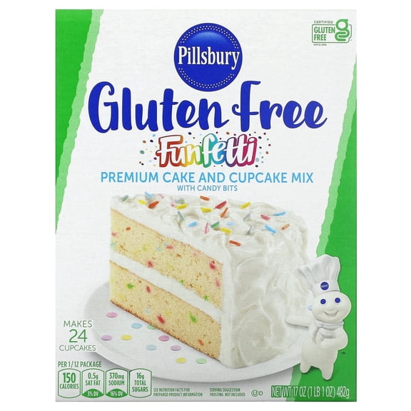 Pillsbury, Funfetti Premium Cake and Cupcake Mix with Candy Bits, Gluten Free, 1 lb 1 oz