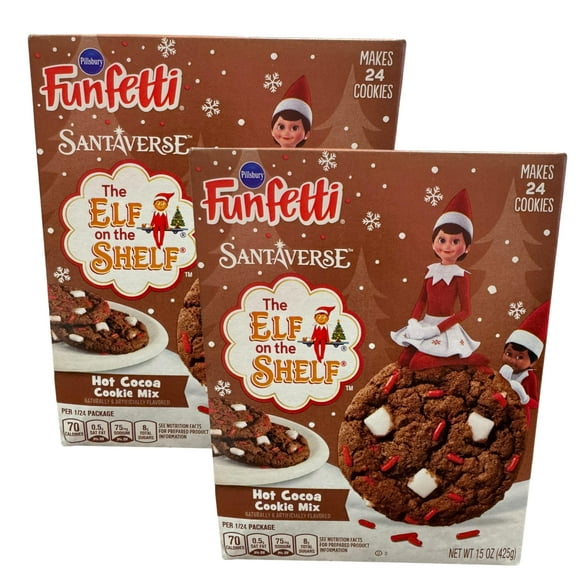 Pillsbury Funfetti Santaverse The Elf on the Shelf Cookie Mix - 2 Pack - Hot Cocoa