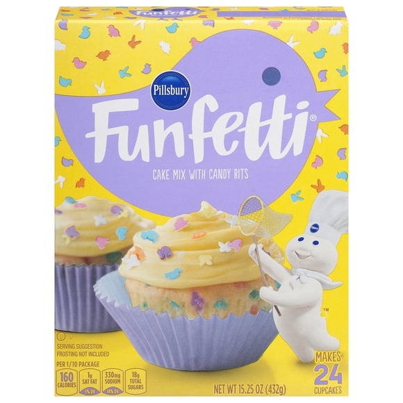 Pillsbury Funfetti Spring Cake Mix with Candy Bits, 15.25 oz Box
