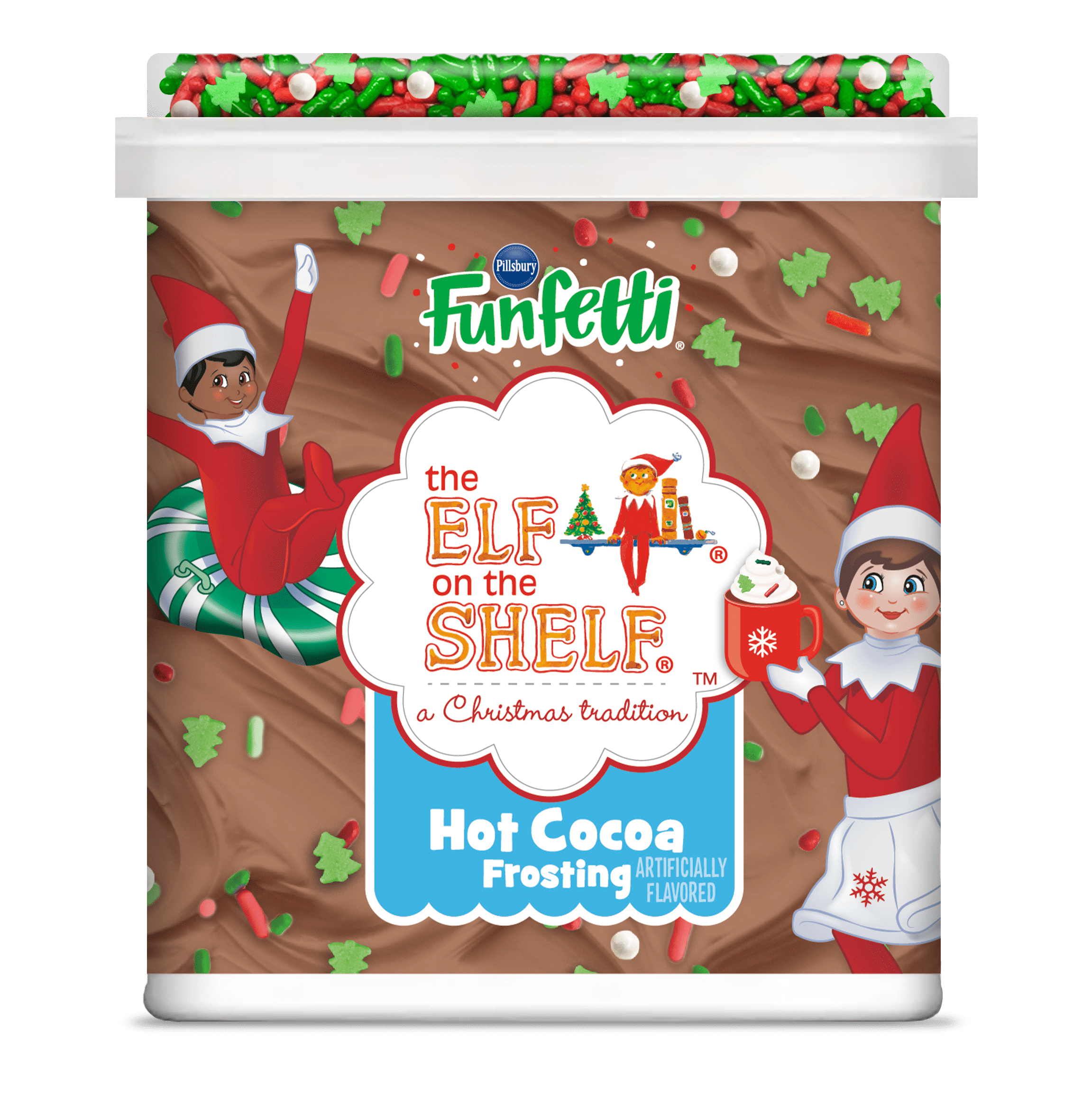 Pillsbury Funfetti The Elf on the Shelf Hot Cocoa Frosting, 12 Oz