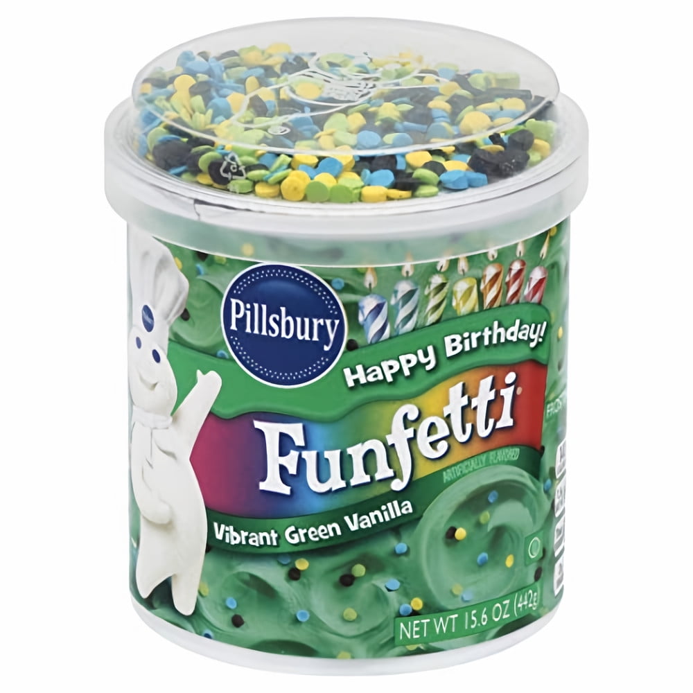 Pillsbury Funfetti Vibrant Green Vanilla Frosting (Pack of 2)