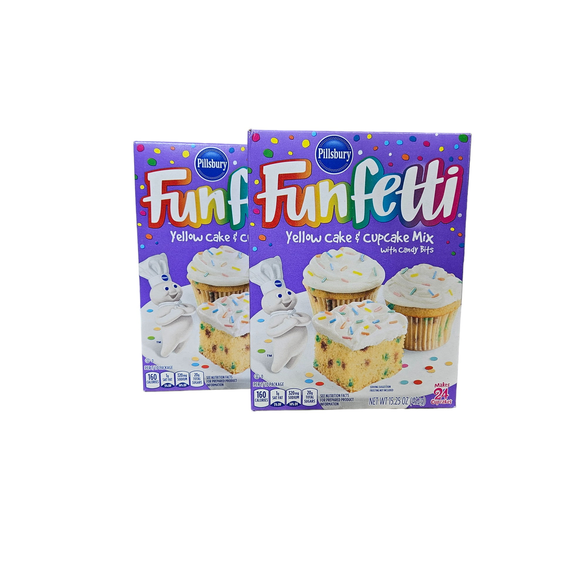 Pillsbury Funfetti Yellow Cake & Cupcake Mix with Candy Bits (2Pack