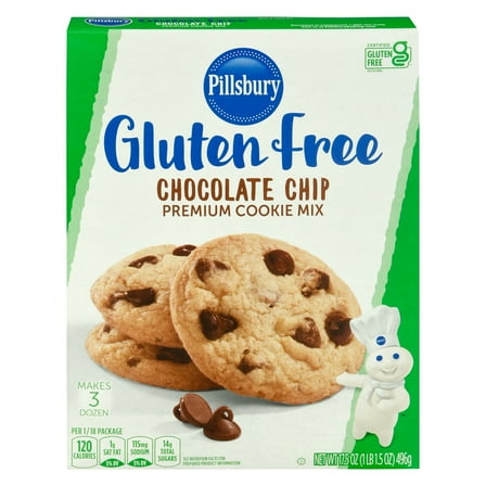 Pillsbury Gluten Free Chocolate Chip Premium Cookie Mix, 17.5 oz Box