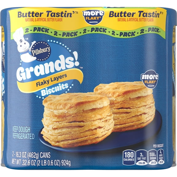 Pillsbury Grands! Butter Tastin' Flaky Layers Biscuits 8 Count 2 Pack