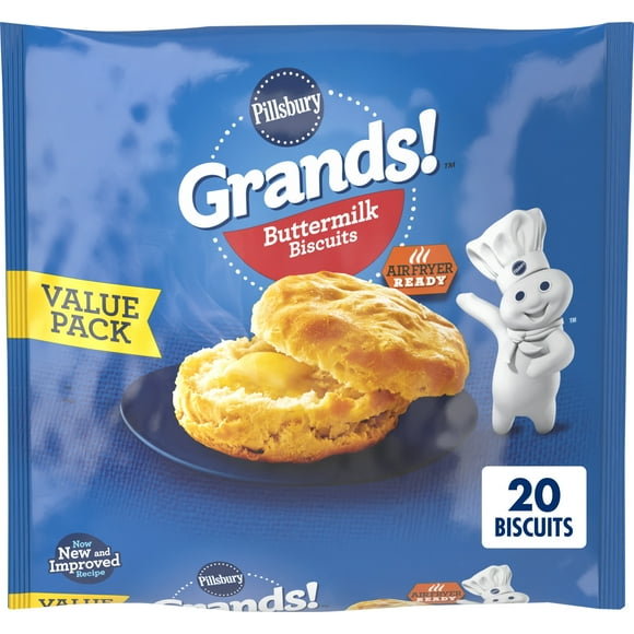Pillsbury Grands! Buttermilk Biscuits Frozen Dough, Value Pack, 20 ct., 41.6 oz.