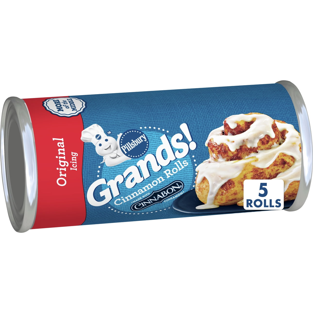 Pillsbury Flaky Grands! Cinnamon Rolls with Cinnabon Cinnamon, Original Icing, 5 Ct