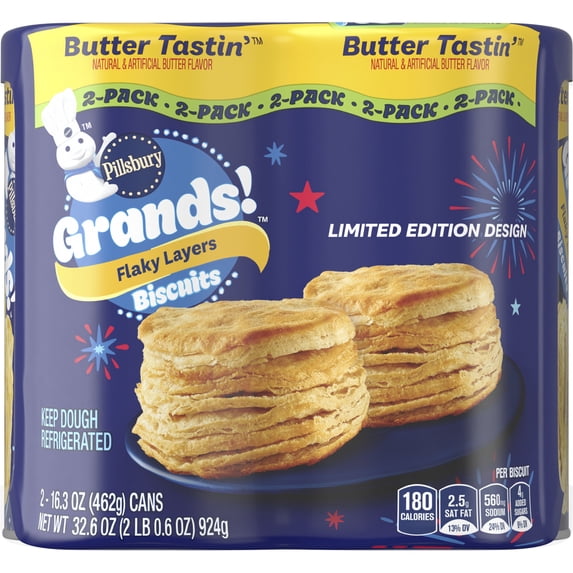 Pillsbury Grands! Butter Tastin' Flaky Layers Biscuits 8 Count 2 Pack