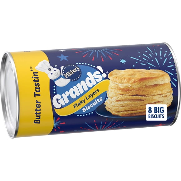 Pillsbury Grands! Flaky Layers Butter Tastin' Refrigerated Biscuit Dough, 8 Count, 16.3 oz