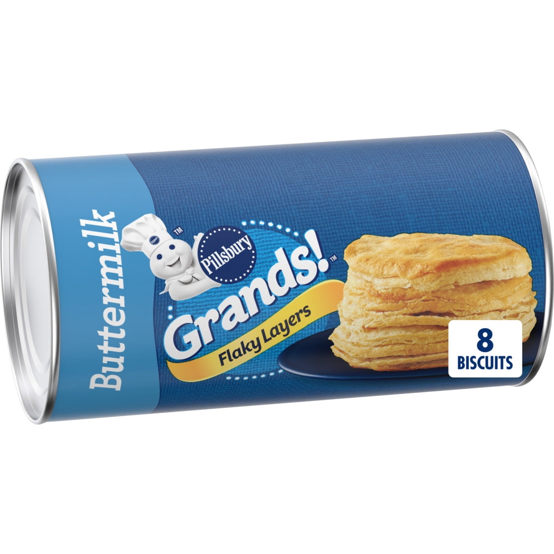 Pillsbury Grands! Flaky Layers, Refrigerated Buttermilk Biscuit Dough, 8 Ct, 16.3 oz