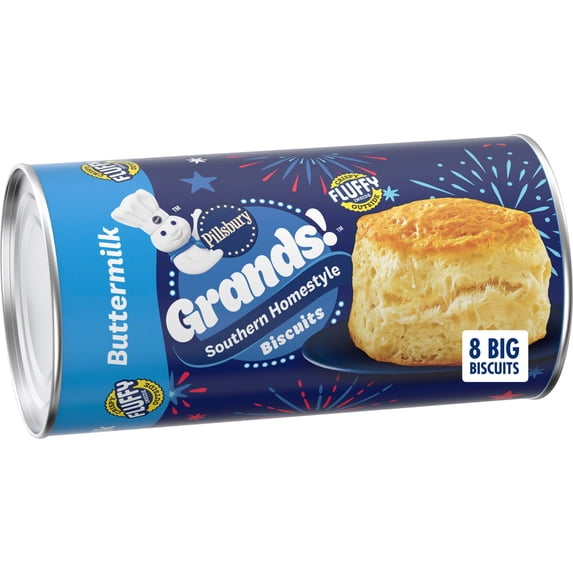 Pillsbury Grands Southern Homestyle Buttermilk Refrigerated Biscuit Dough, 8 Count, 16.3 oz