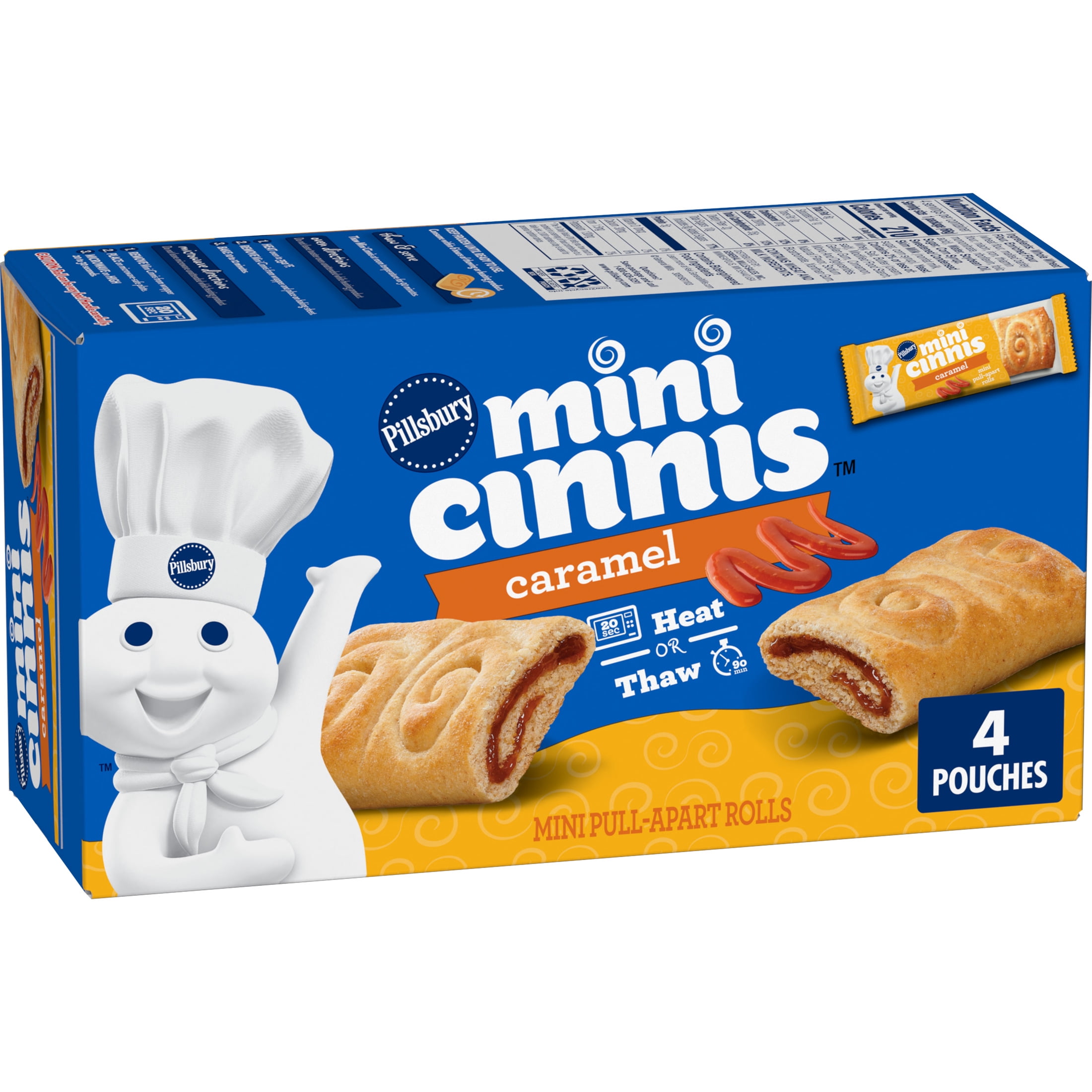 Pillsbury Mini Cinnis, Pull-Apart Caramel Rolls, 4 Rolls, 9.32 oz