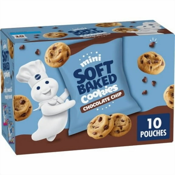 Pillsbury Mini Soft Baked Chocolate Chip Cookies Snack Bags 10 ct / 1 oz - Pack of 2