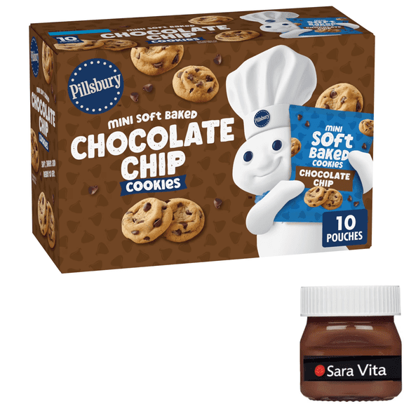 Pillsbury Mini Soft Baked Cookies, Chocolate Chip, Snack Bags, 10 Count, 10 oz
