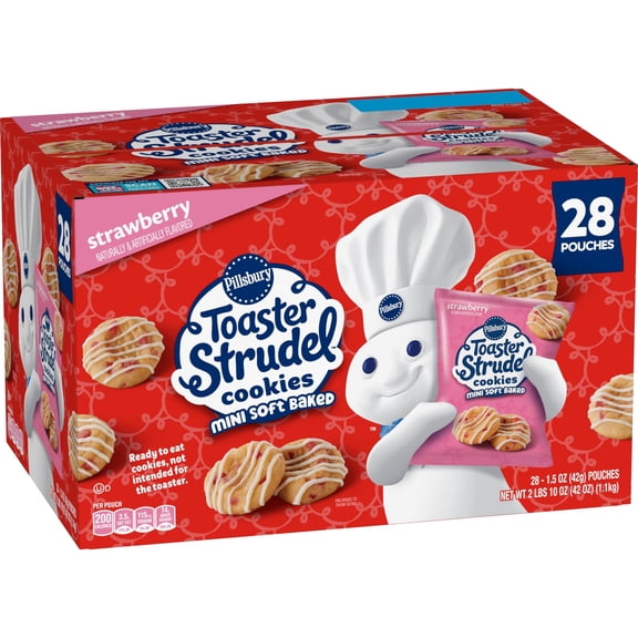Pillsbury Soft Baked Mini Strawberry Toaster Strudel Cookies 1.5 oz., 28 pk