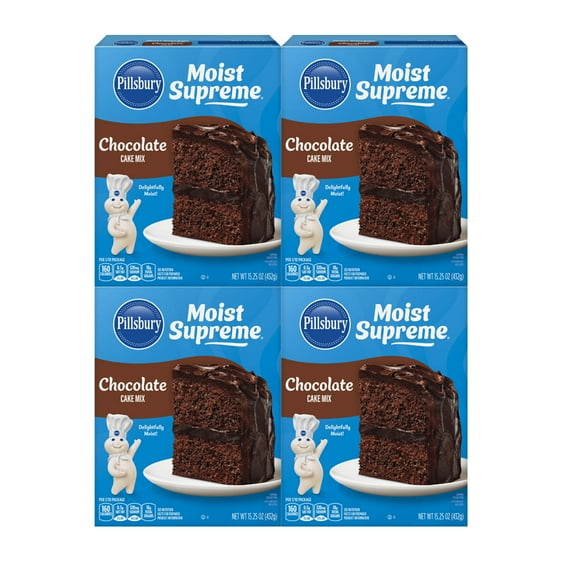 Pillsbury Moist Supreme Chocolate Cake Mix, 15.25 oz - Palatize Pack of 4