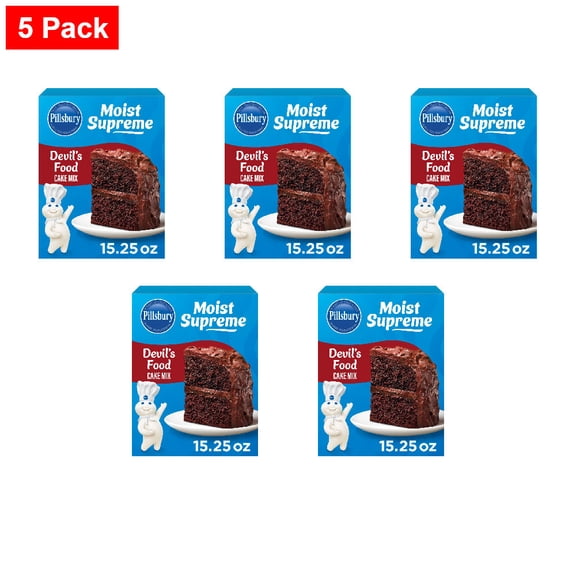 Pillsbury Moist Supreme Devils Food Cake Mix 15.25 oz - 5 Pack
