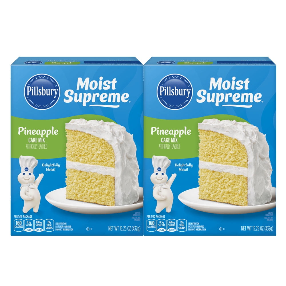 Pillsbury Moist Supreme Premium Cake Mix, Pineapple, 15.25 oz - Palatize Pack of 2