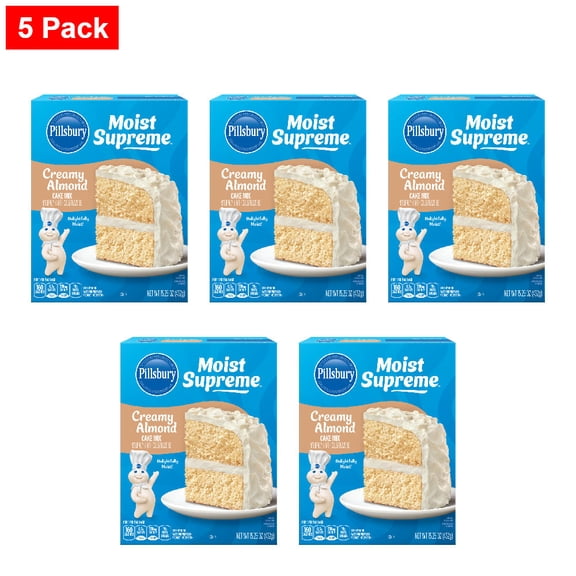 Pillsbury Moist Supreme Premium Creamy Almond Cake Mix 15.25 oz - 5 Pack
