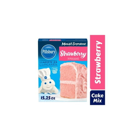 Pillsbury Moist Supreme Premium Strawberry Cake Mix, 15.25 oz Box (Pack of 14)