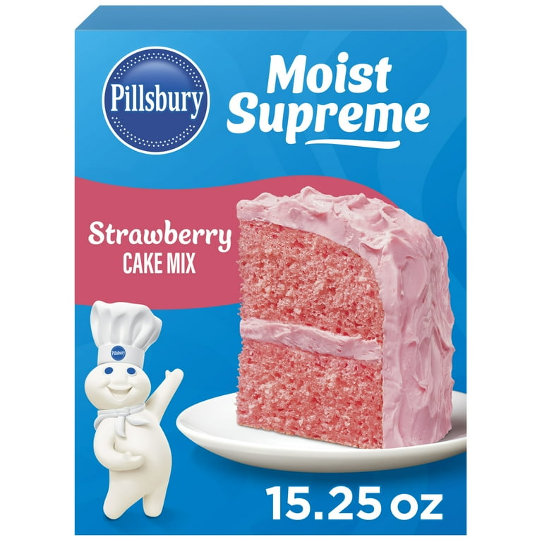 Pillsbury Moist Supreme Strawberry Cake Mix, 15.25 oz Box