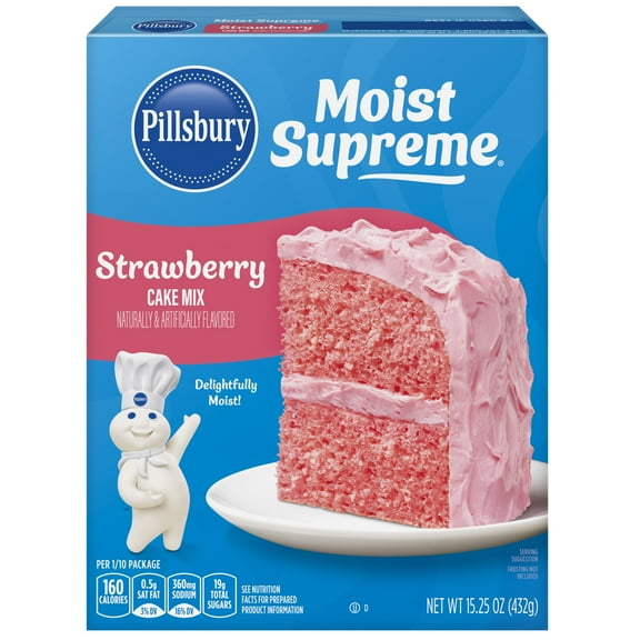 Pillsbury Moist Supreme Strawberry Cake Mix, 15.25 oz Box